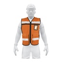 Chaleco brigadista con cintas reflejantes, color naranja CHS-900N