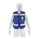 Chaleco brigadista con cintas reflejantes, color azul rey CHS-900AR