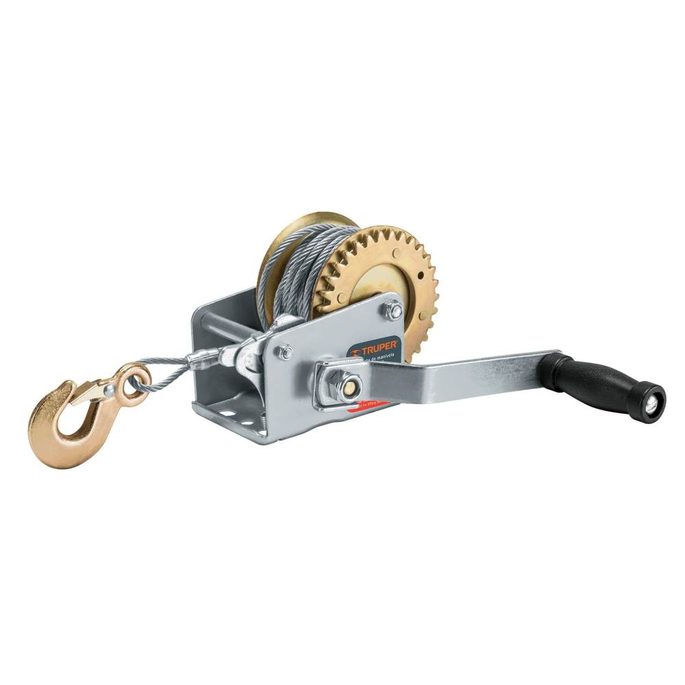 Malacate de manivela 300 kg con cable, TRUPER MAW-27C