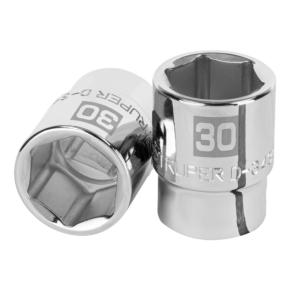 Dado de 30 mm, 6 puntas, cuadro 3/4', TRUPER D-3430-M