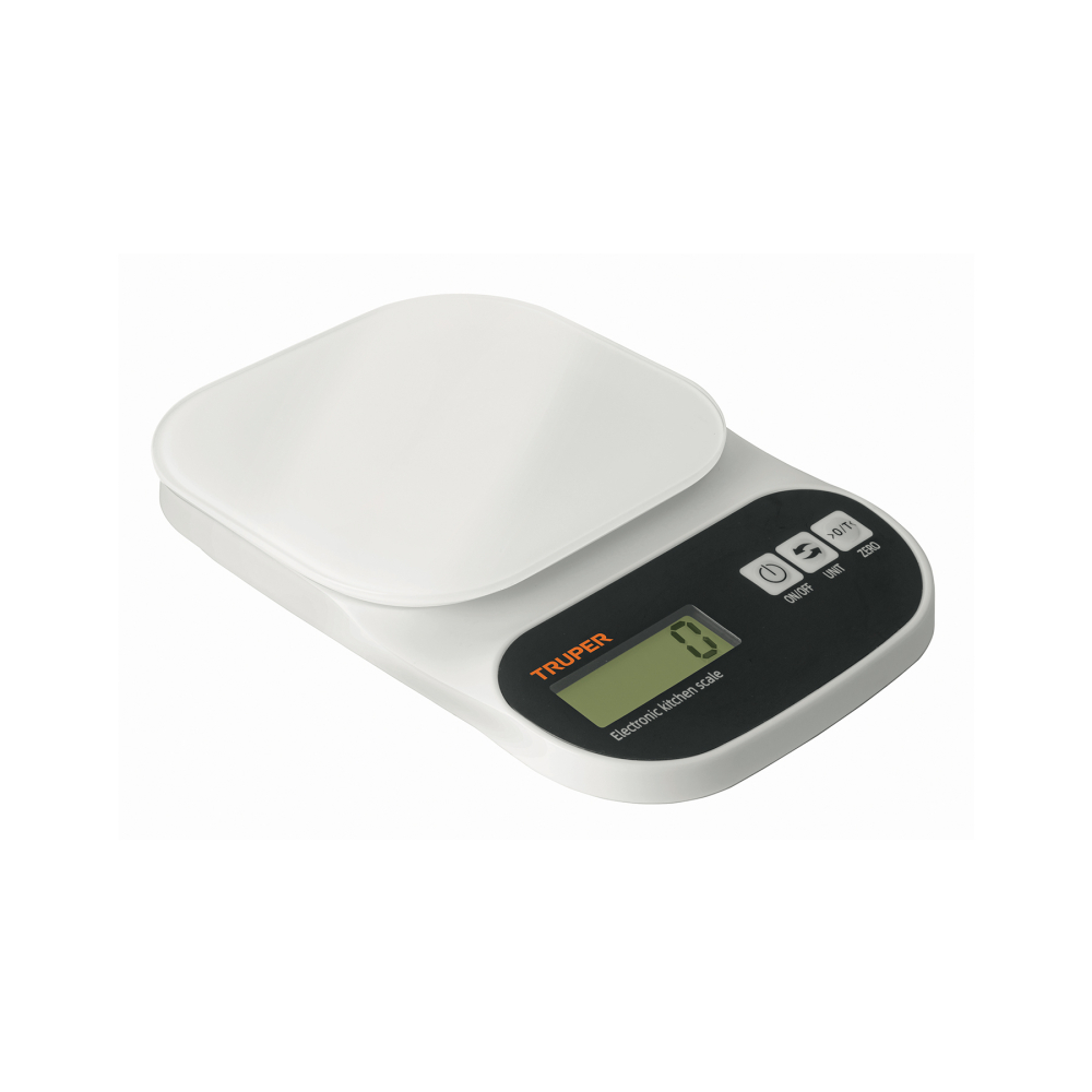 Báscula digital para cocina, plato de vidrio, 5 kg, TRUPER BASE-5EC