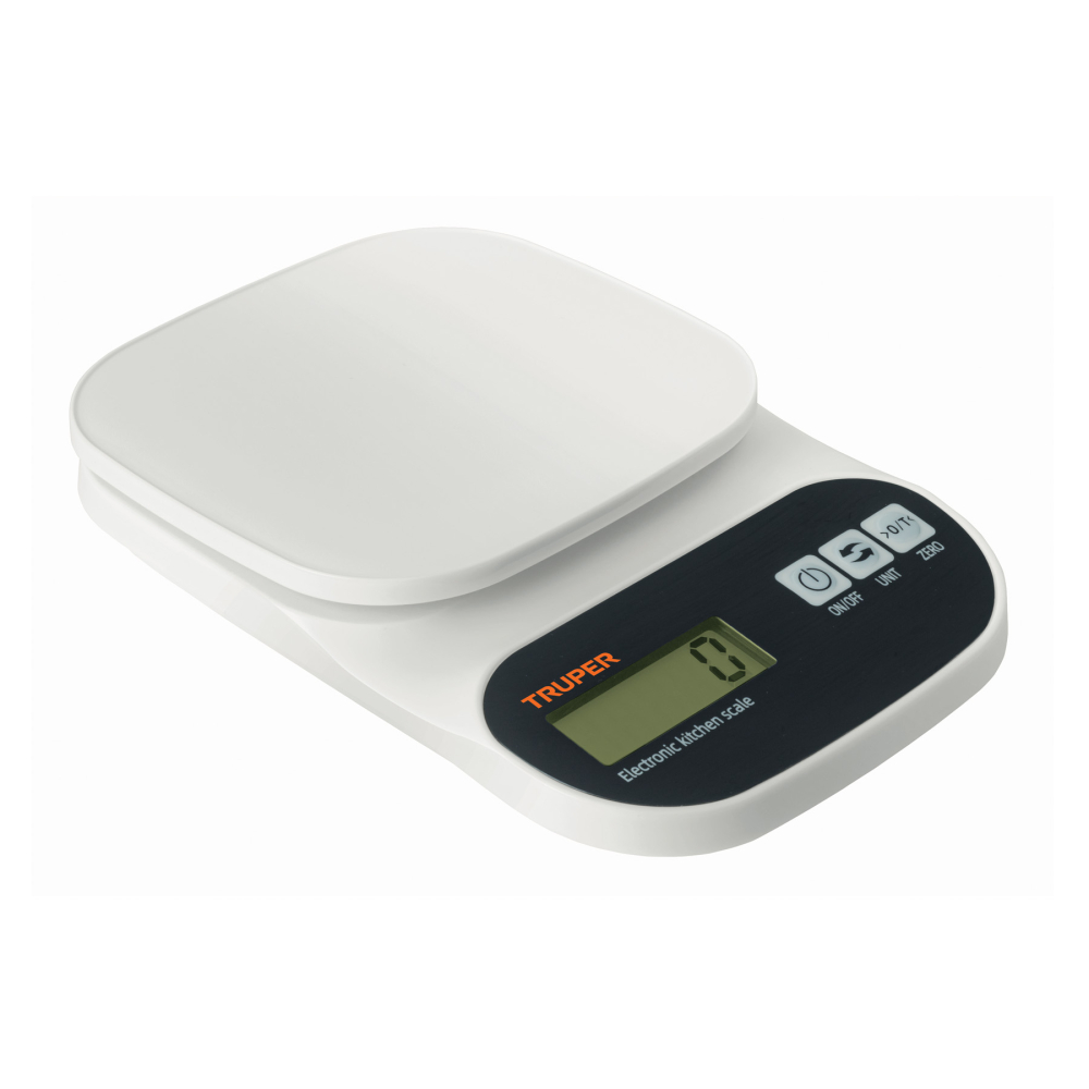 Báscula digital para cocina, plato de ABS, 5 kg, TRUPER BASE-5EP