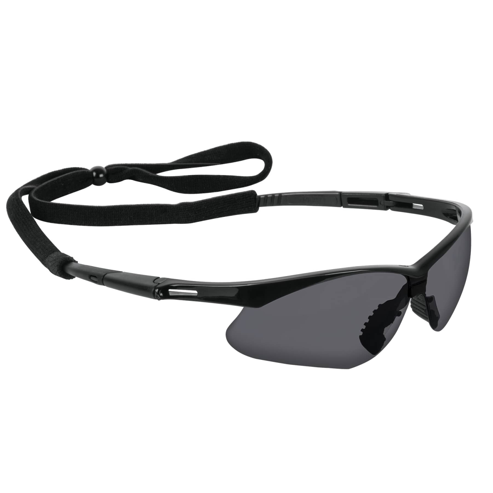 Lentes seguridad deportivo gris antiempaño, cordón ajustable LESP-SN