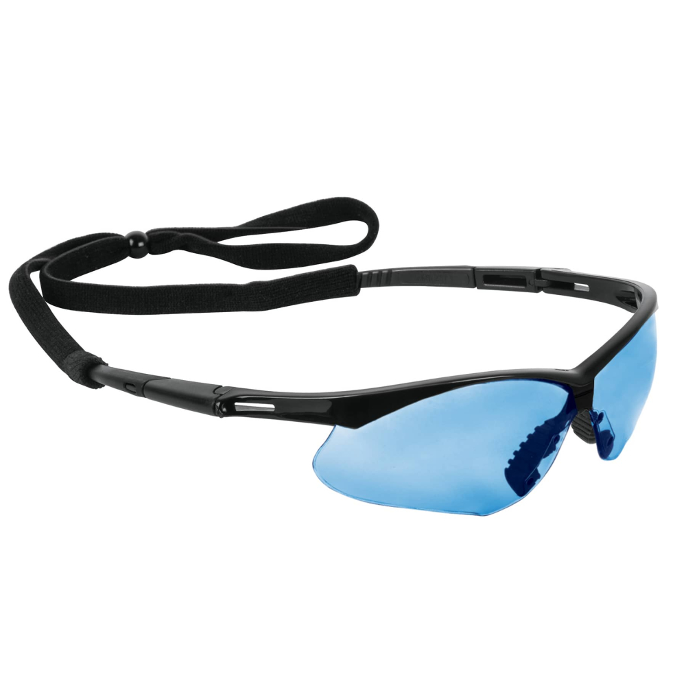 Lentes seguridad azul antiempaño c/cordón ajustable, Sport LESP-SZ
