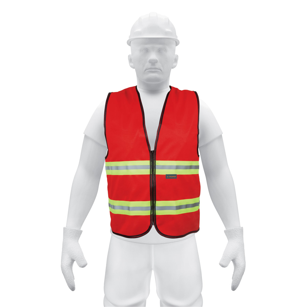 Chaleco de seguridad rojo alta visibilidad con cierre CHS-600R
