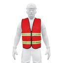 Chaleco de seguridad rojo alta visibilidad con cierre CHS-600R