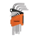 Juego de 10 llaves hexagonales mm, con organizador, TRUPER ALL-10M