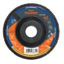 Disco laminado 4-1/2' grano 40 centro 7/8', plástico, TRUPER DLTP-4540