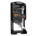 Juego de 8 llaves combinadas std pulidas con matraca, EXPERT JC-8XP