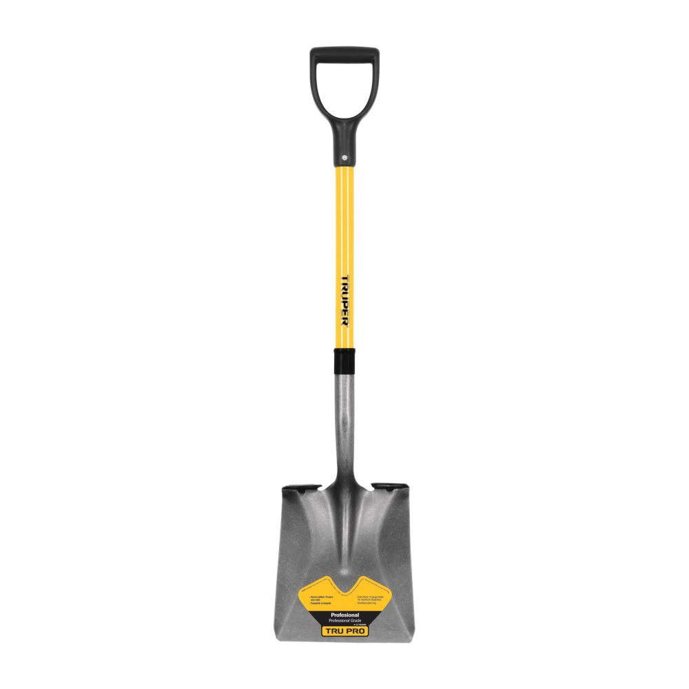 Truper, square point shovel, poly D fiberglass handle PCY-F