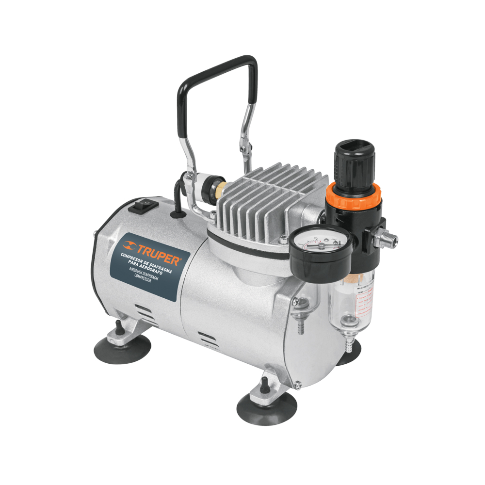 Compresor libre de aceite, para aerografo,1/5HP,127V, TRUPER COMP-AERO