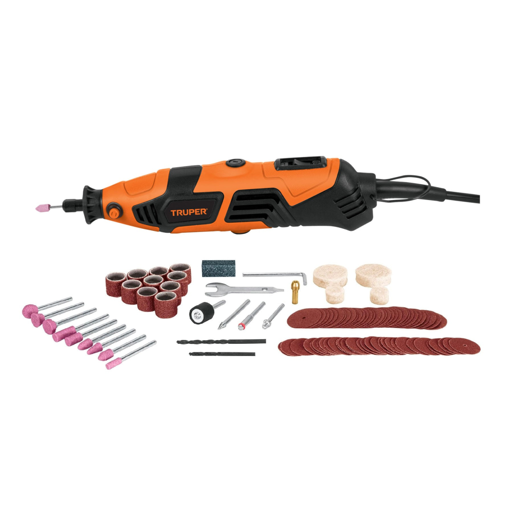 Herramienta rotativa 150W con 97 accesorios, TRUPER PRO MOTO-A2