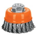 Carda copa 3' alambre trenzado grueso, eje M14, TRUPER CT-608MX