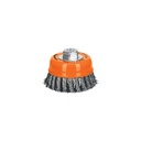 Carda copa 4' alambre trenzado grueso, eje 5/8'-11, TRUPER CT-610X