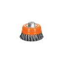 Carda copa 4' alambre trenzado grueso, eje M14, Truper CT-610MX