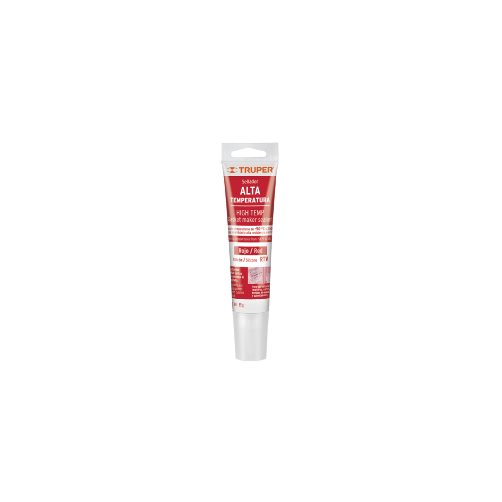 Sellador de silicón rojo RTV para altas temperaturas, 85 g ALTE-R