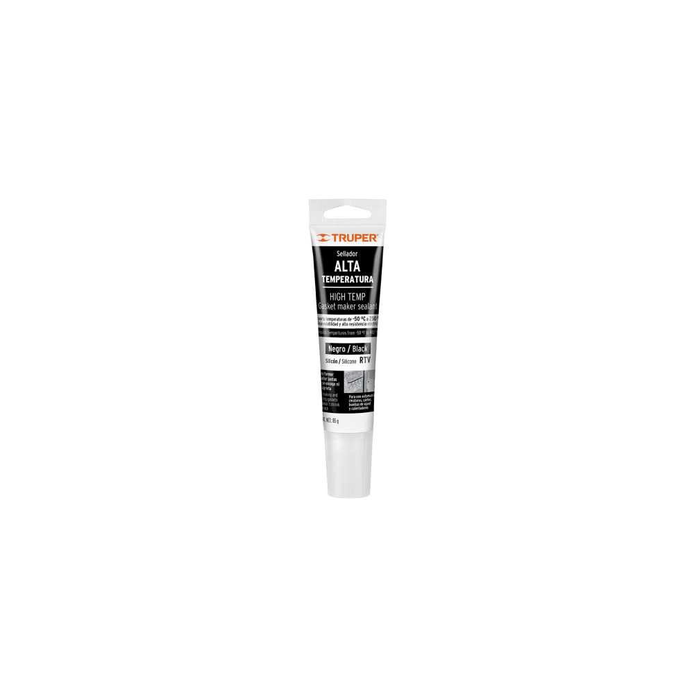 Sellador de silicón negro RTV para altas temperaturas, 85 g ALTE-N