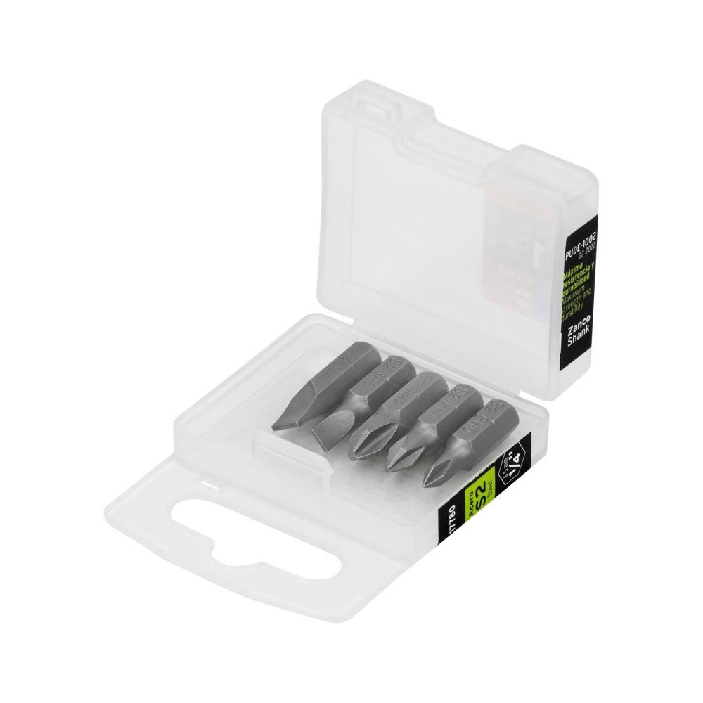 Estuche con 5 puntas de cruz y planas largo 1', Expert PUDE-1002