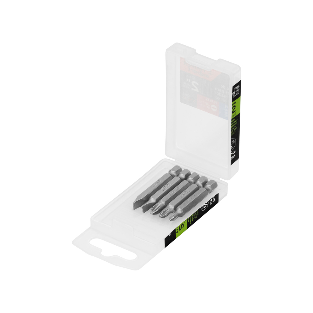 Estuche con 5 puntas de cruz y planas largo 2', Expert PUDE-1001