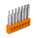 Juego de 7 puntas torx combinadas c/seguro largo 2', Expert P7-20TS