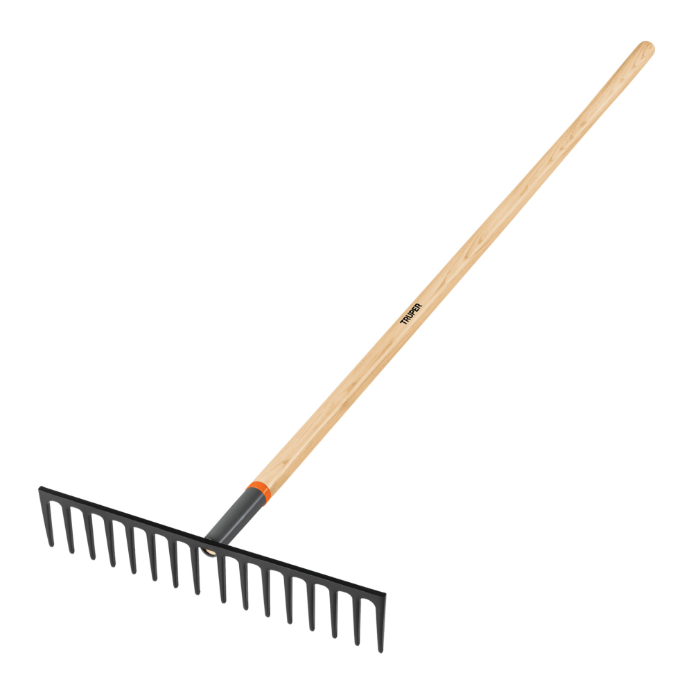Rastrillo recto reforzado, 16 dientes, mango de 60', TRUPER R-16MX