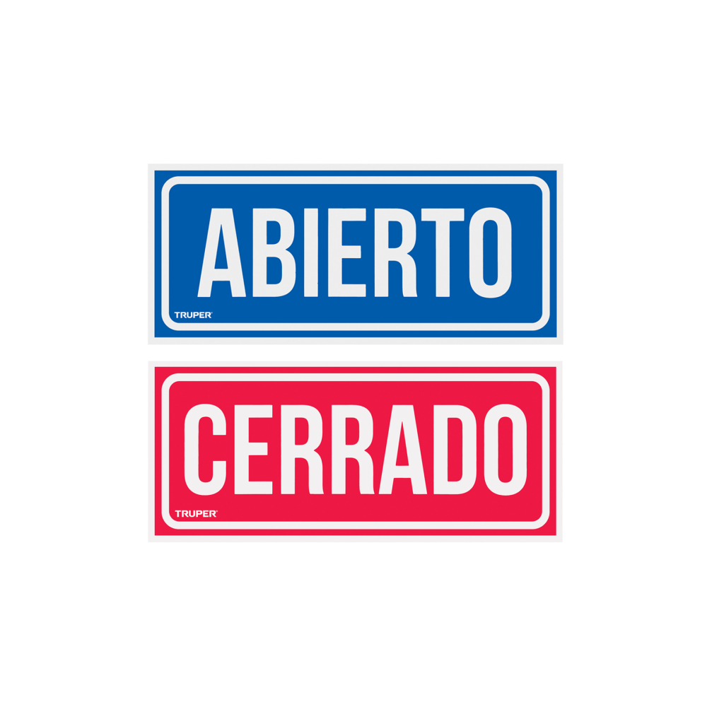 Letrero de señalización 'ABIERTO/CERRADO', 28 x 12 cm LIN-01