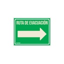 Letrero de señalización 'RUTA EVACUACIÓN DERECHA',21 x 28 cm LIN-05