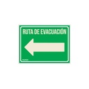 Letrero de señalización 'RUTA EVACUACIÓN IZQUIERDA',21x28 cm LIN-06