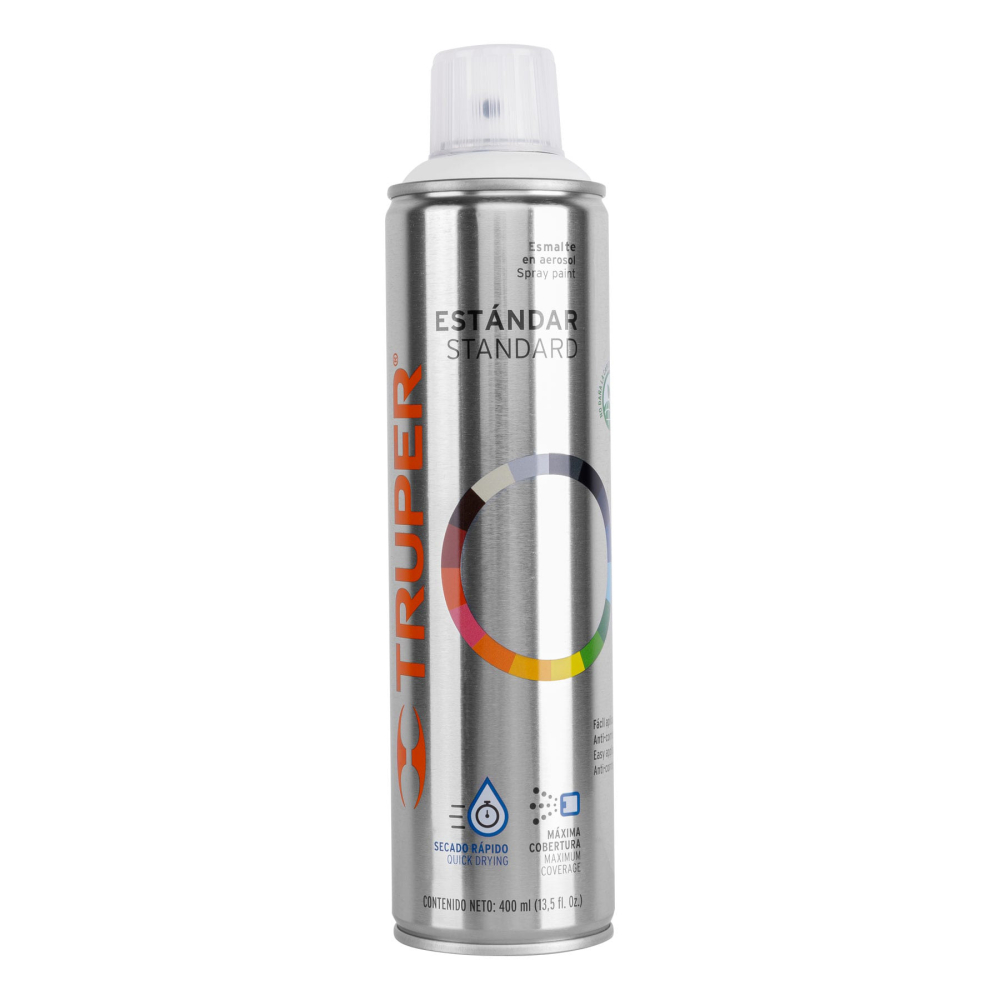 Pintura aerosol blanco mate, bote esbelto 400 ml, TRUPER PA-BM