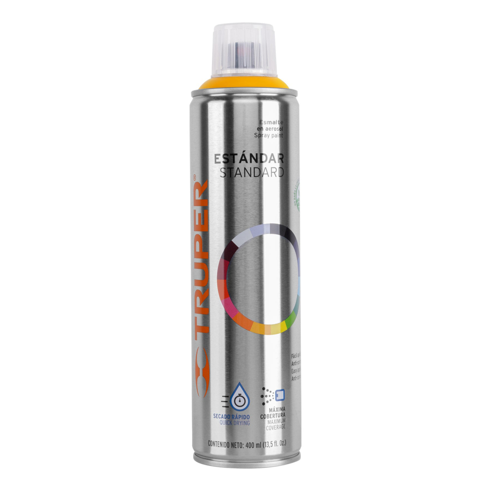 Pintura aerosol amarillo, bote esbelto 400 ml, TRUPER PA-AM