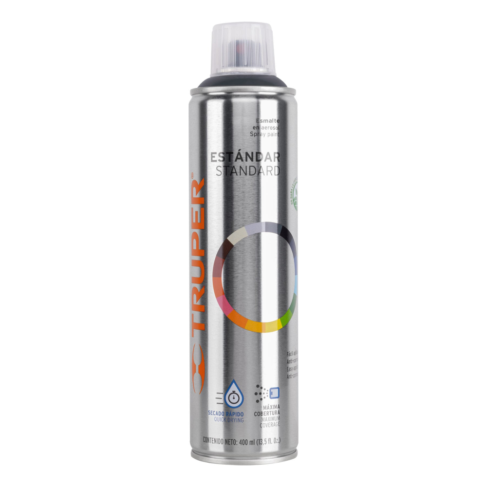 Pintura aerosol gris obscuro, bote esbelto 400 ml, TRUPER PA-GO