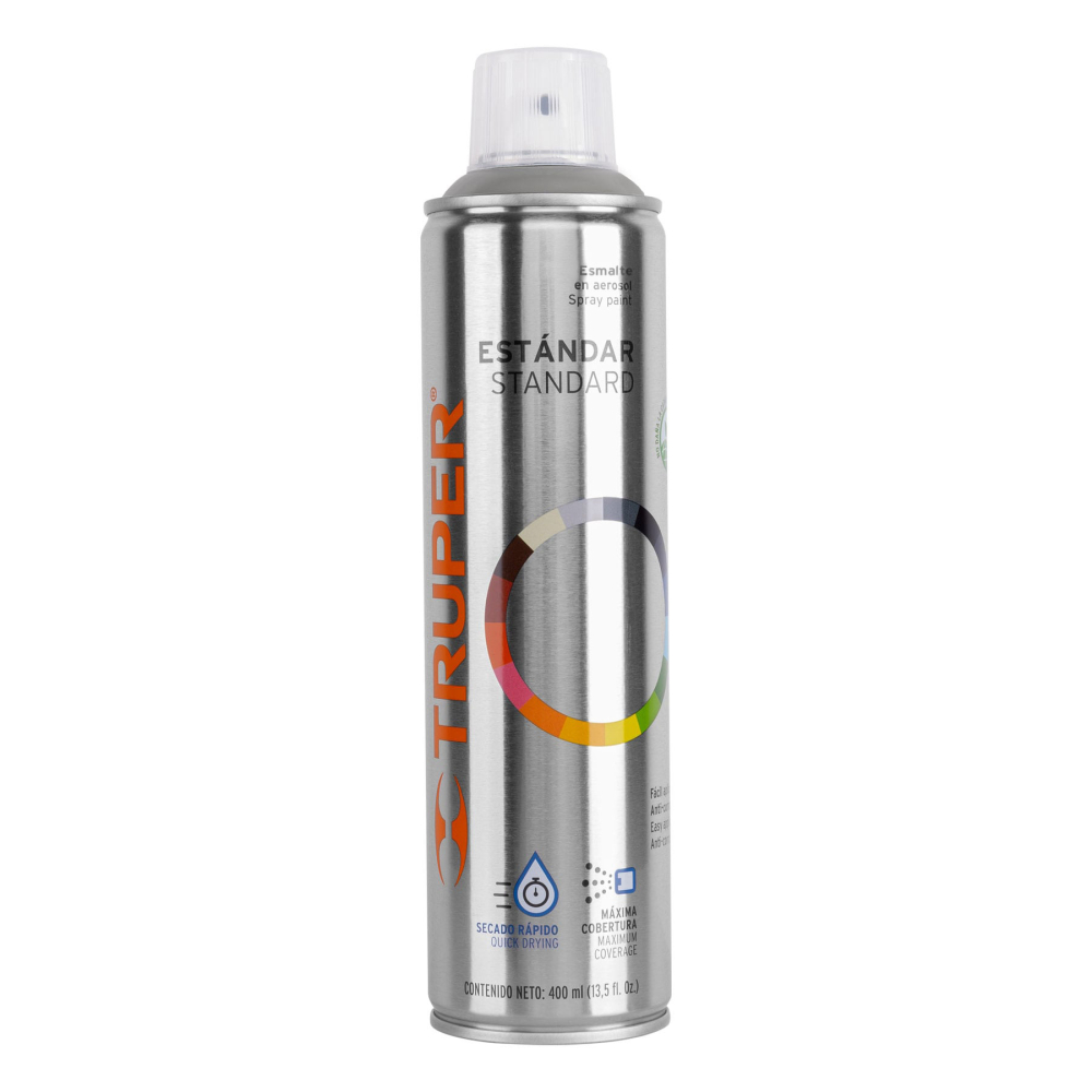 Pintura aerosol gris claro, bote esbelto 400 ml, TRUPER PA-GC