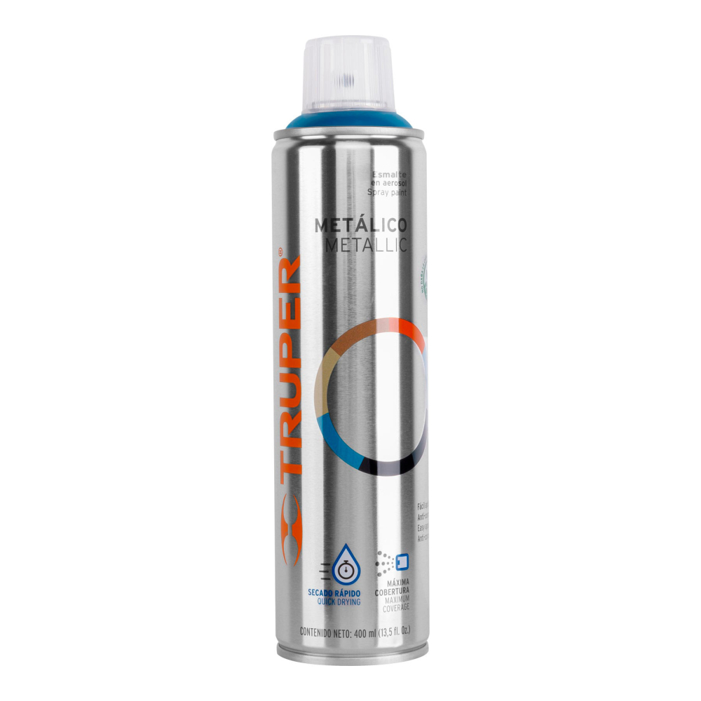 Pintura aerosol azul metálico, bote esbelto 400 ml, TRUPER PAM-AZ