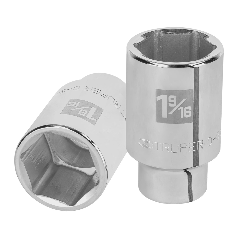 Dado largo de 1-9/16', 6 puntas, cuadro 3/4', Truper D-3450-HL