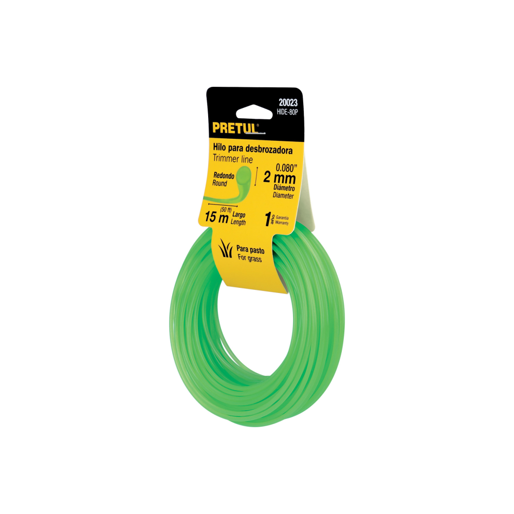Hilo redondo, para desbrozadora, 2mm x15m, tarjeta, PRETUL HIDE-80P