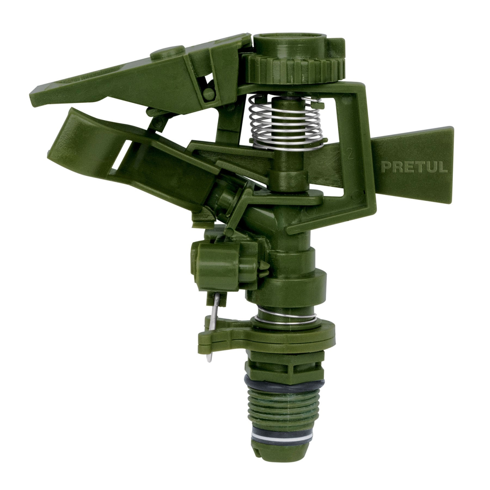 Aspersor plástico, cabeza sola, verde, PRETUL ASVE