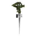 Aspersor plástico 11' dos vías estaca metálica verde, PRETUL ASVE-11X