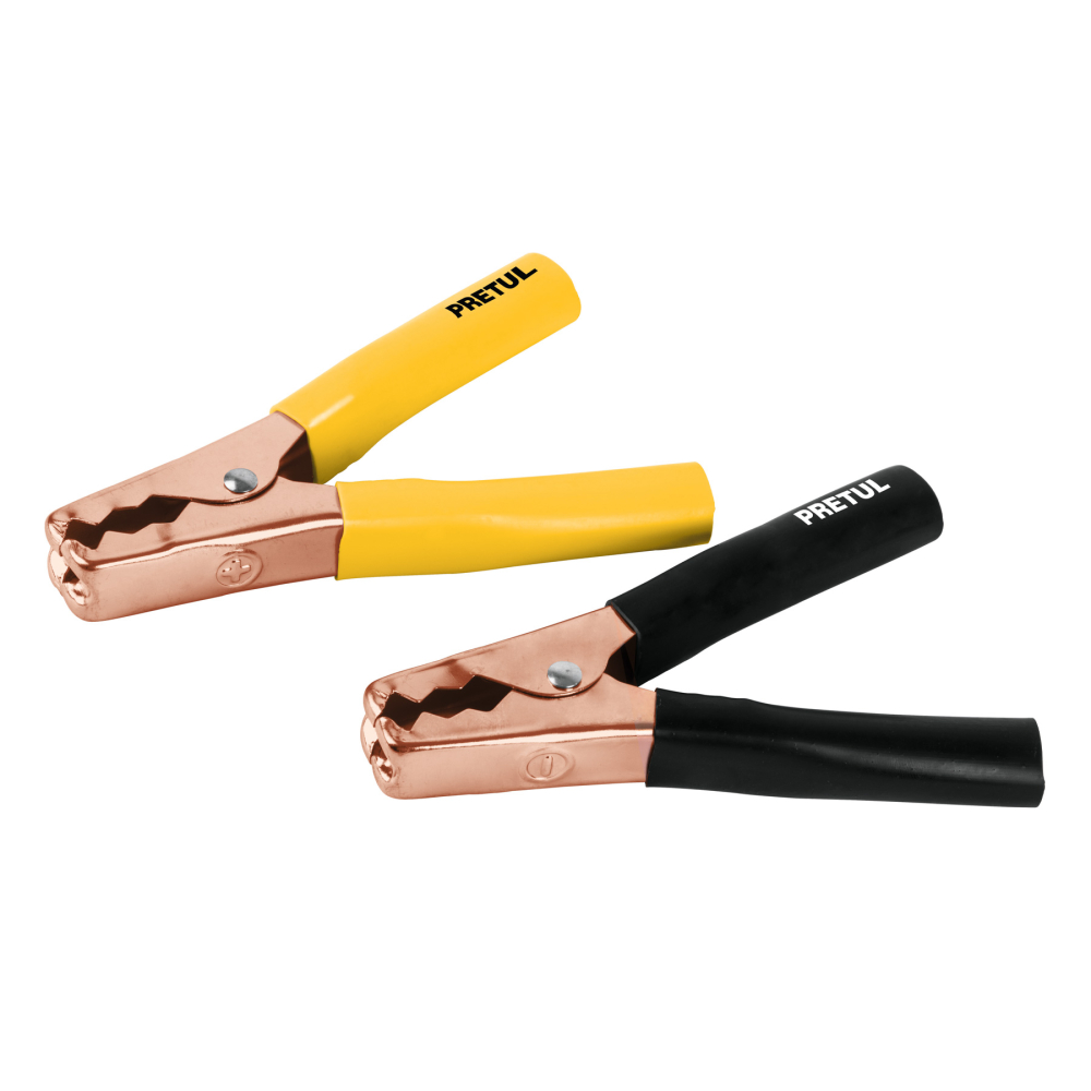 Caballete con 2 caimanes para cables pasa corriente, PRETUL CAIMAN-P