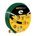 Manguera 1/2' reforzada 3 capas conexiones metal 15m, PRETUL MAN-15X1/2PM