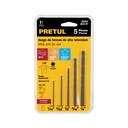 Juego de 5 brocas HSS para metal, PRETUL JBAV-5P