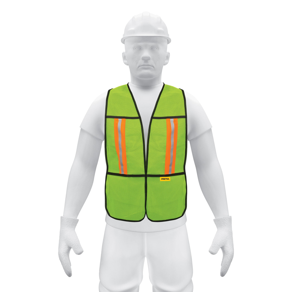 Chaleco de seguridad con cintas reflejantes, amarillo,PRETUL CHS-200V