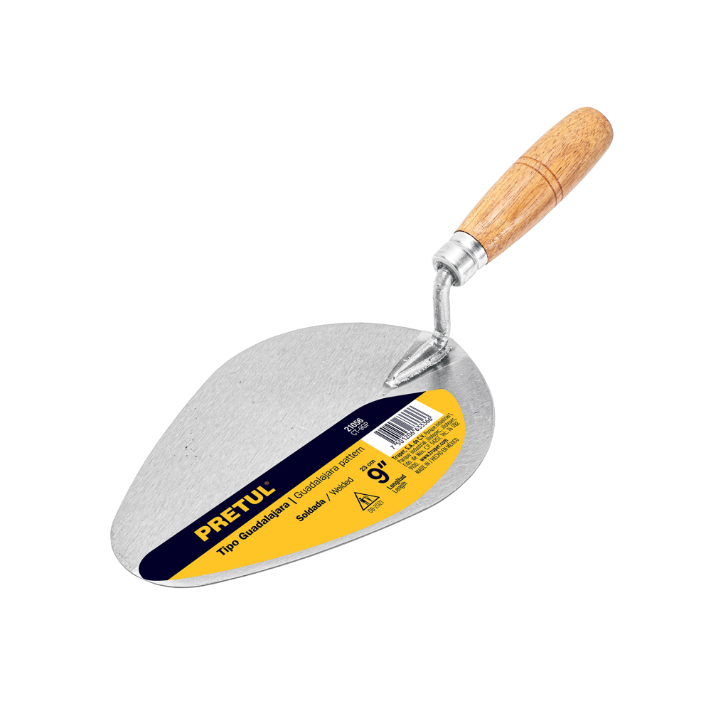 Cuchara para albañil 9' tipo Guadalajara, PRETUL CT-9GP