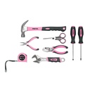 Juego de herramientas básicas, color rosa, 8 piezas, PRETUL SET-MA8
