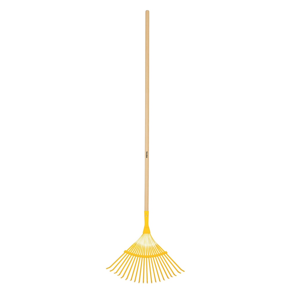 Escoba metálica para jardín, curva, 20 dientes, mango 48' EM-20P
