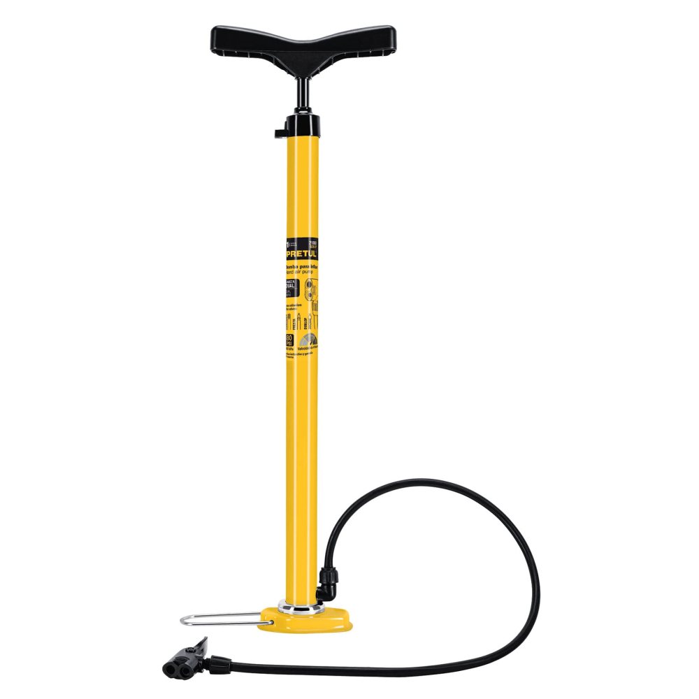 Bomba manual para inflar, 80 PSI, PRETUL BOM-P