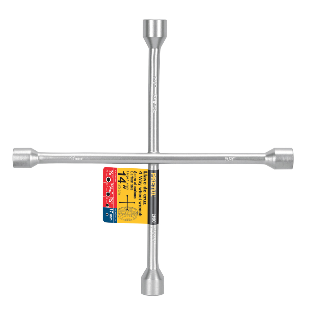 Llave de cruz 14', acabado negro mate, PRETUL LLCR-14P