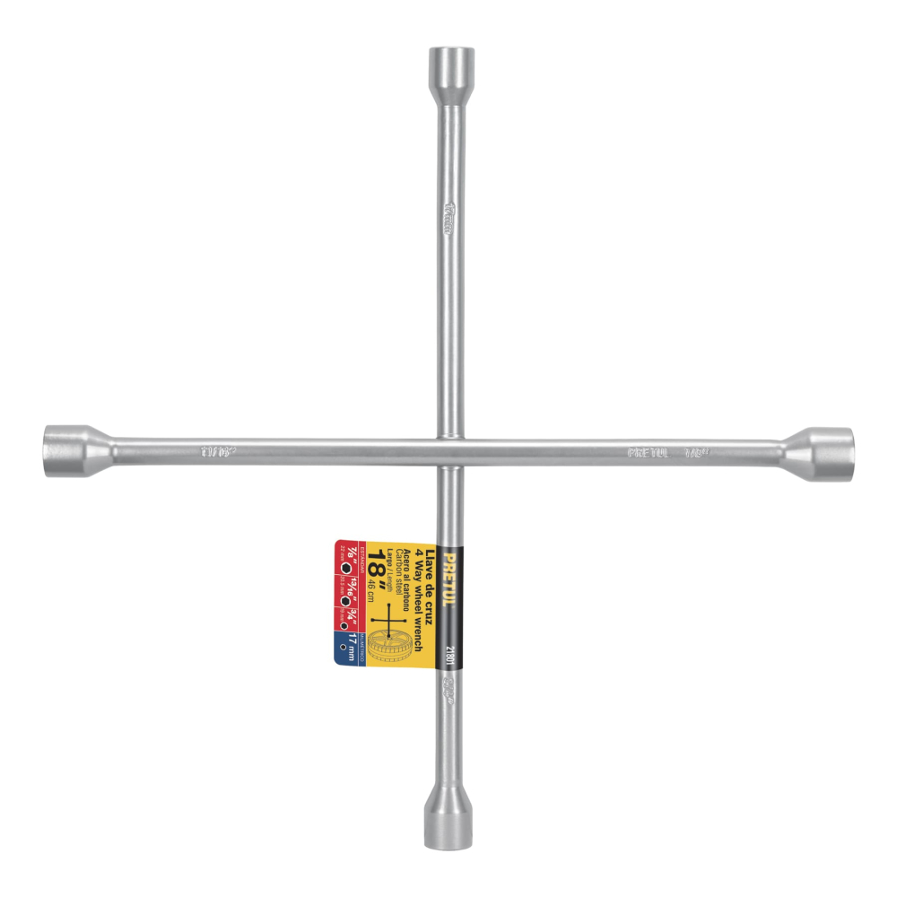 Llave de cruz 18', acabado negro mate, PRETUL LLCR-18P