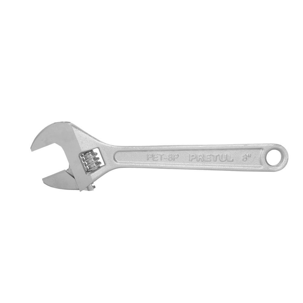 Llave ajustable (perico) 8' cromada, PRETUL PET-8P