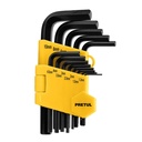 Juego 13 llaves allen mm punta hex con organizador, PRETUL ALL-13M-P