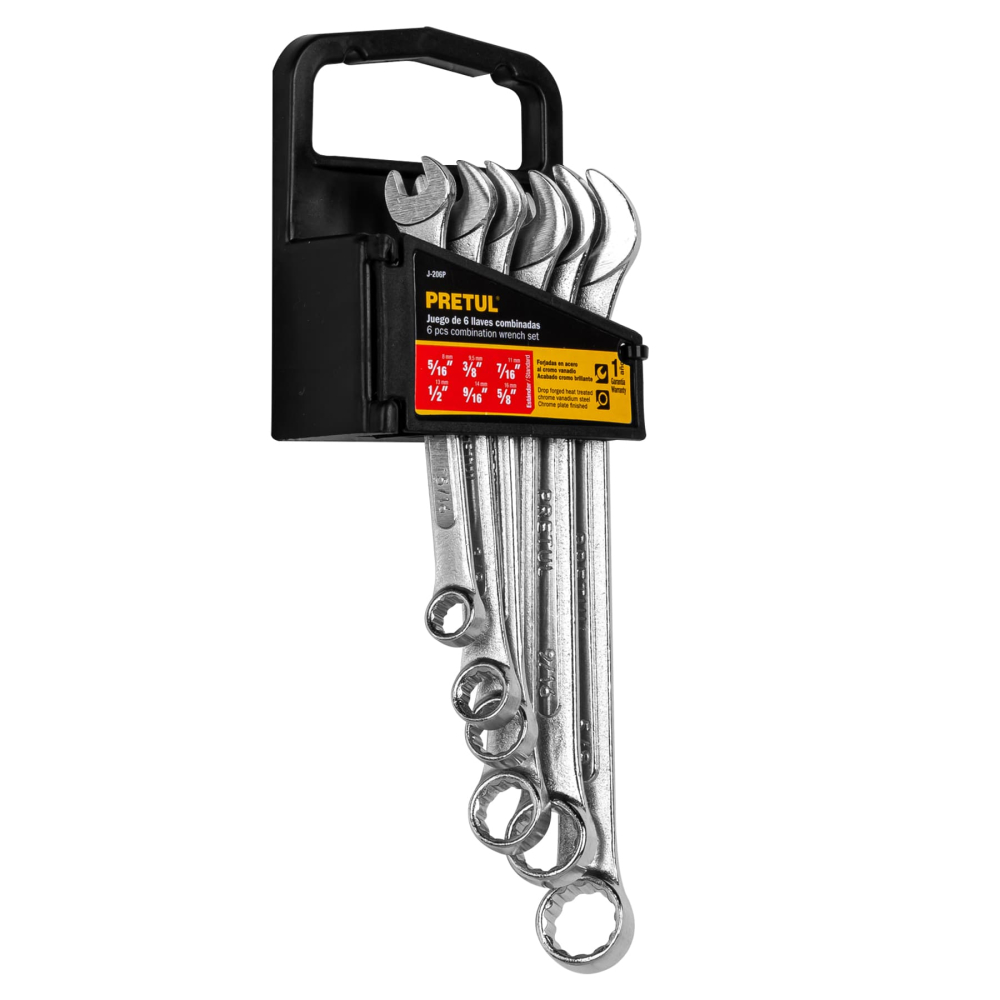 Juego de 6 llaves combinadas std, PRETUL J-206P